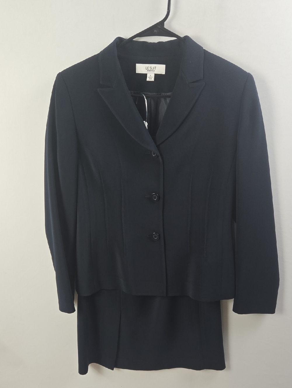 Le Suit Navy Blue Women's  Blazer Skirt Suit Set Sz 6 Business Professional Work